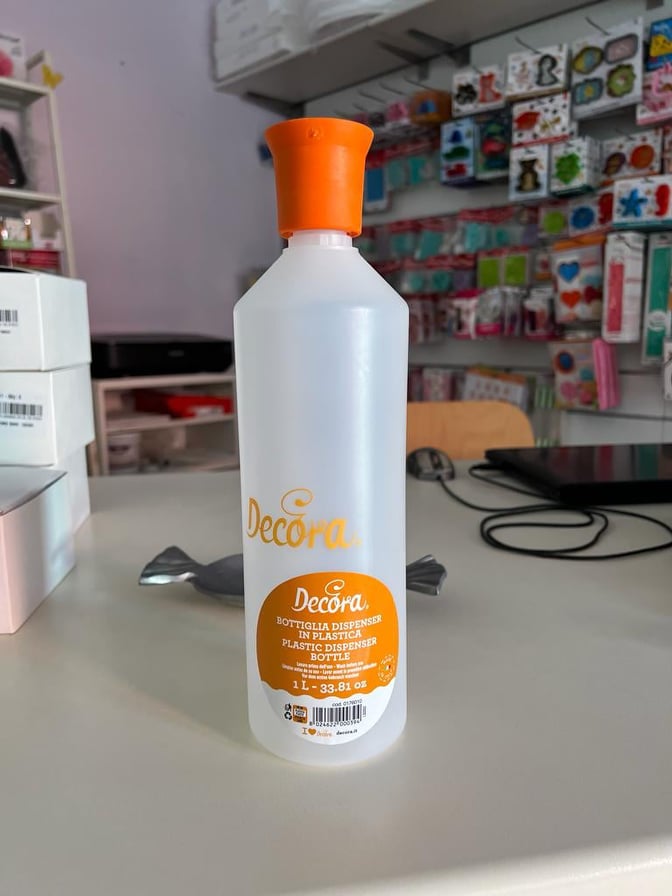 Bottiglia dispenser in plastica da 1 litro (uso professionale) Decora –  Freddy Dolci e Feste
