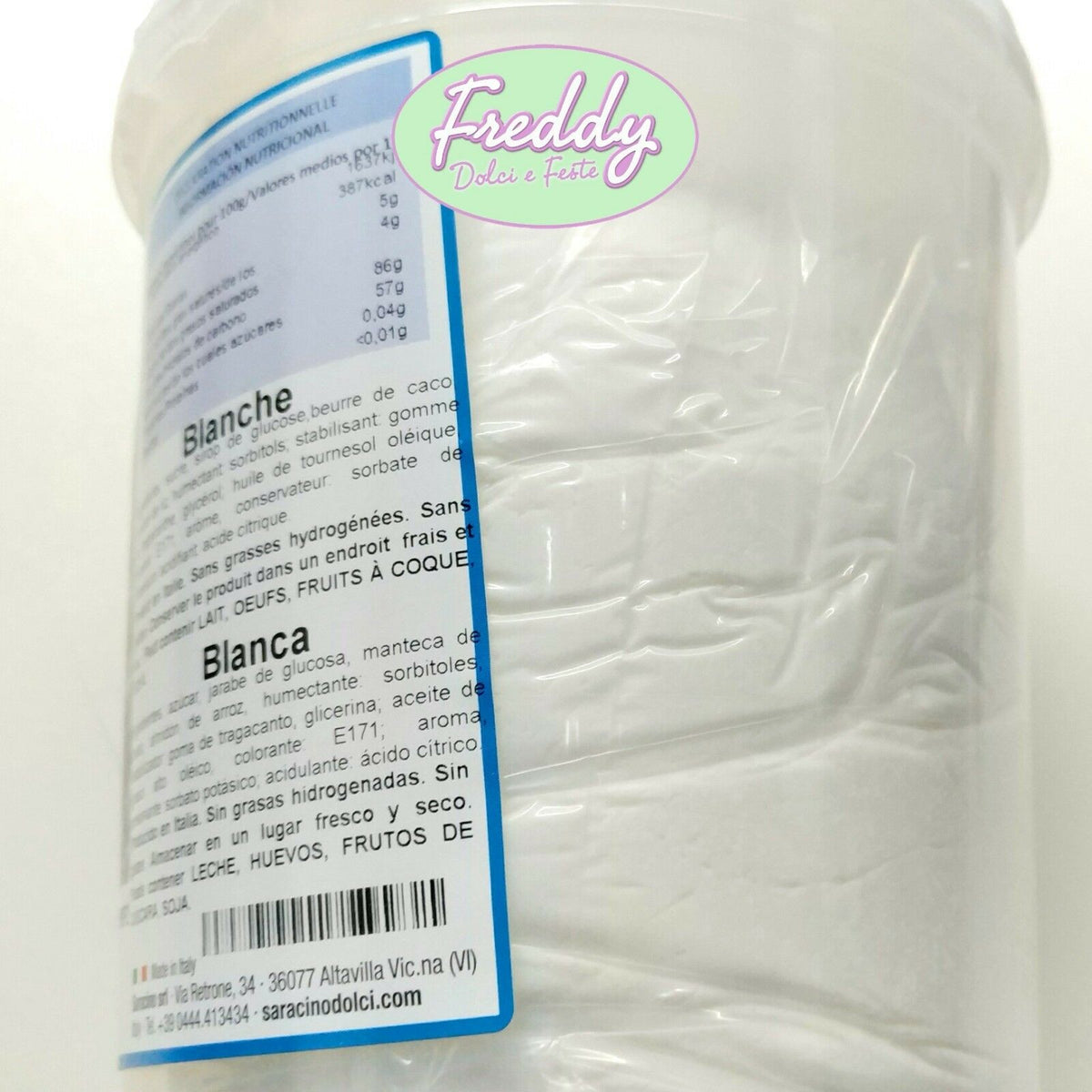 Pasta di zucchero bianca da 1 kg per copertura Saracino top – Freddy Dolci  e Feste