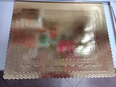 vassoio merlettato rettangolare in cartone sottotorta oro per torte dolci e pasticceria