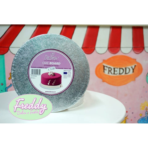 Sottotorta tondo cakeboard argento in cartone altezza 1,2 cm – Freddy Dolci  e Feste