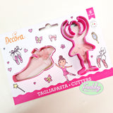 Copia di Tagliapasta tagliabiscotto ballerina e scarpetta in plastica 2 pezzi decora