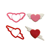 Kit 2 pezzi Tagliapasta tagliabiscotto love cuore con ali e con freccia in plastica decora