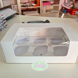 scatola scatole porta 6 muffin cup cakes con finestra in cartone per pasticceria