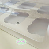 scatola scatole porta 6 muffin cup cakes con finestra in cartone per pasticceria