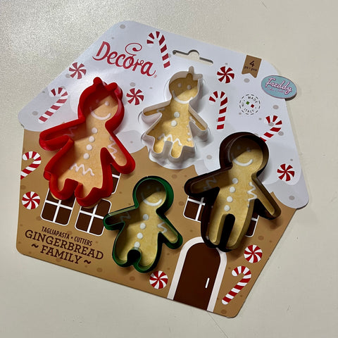 Tagliapasta tagliabiscotto famiglia gingerbread felice in plastica decora