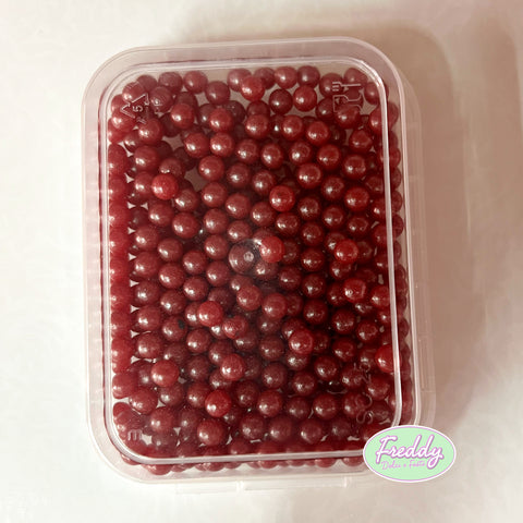 Decorazioni in zucchero perle rosso confezione da 60 grammi