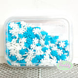 Decorazioni in zucchero fiocchi di neve confezione da 40 grammi