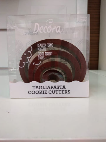 Tagliapasta taglia biscotto ovale in plastica in 4 misure diverse decora