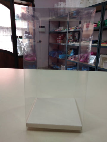 Scatola trasparente in PVC con base in cartone per pasticceria